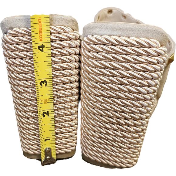 NWOT Marc Fisher Nude Suede Wedge Platform Espradille Sandals Studs Boho 8.5 - Picture 10 of 12